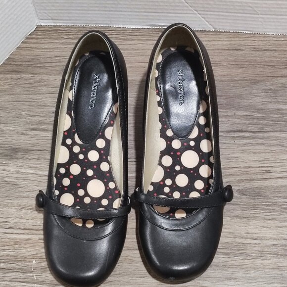 Xhilaration Maryjane Pumps Sz 9 Black Minimalist Heel Dressy Retro Shoes - Picture 4 of 13
